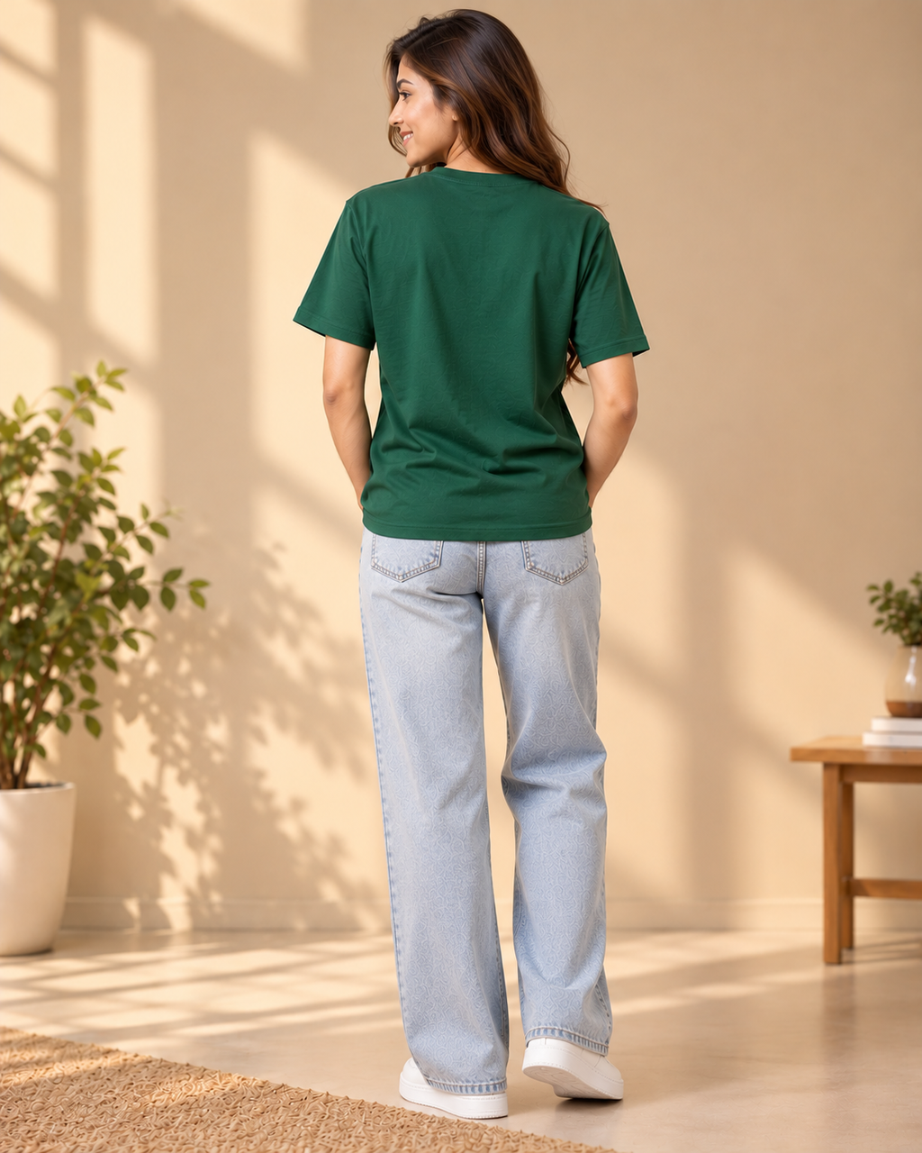 FUNTROOS Bottle Green Regular Fit T-Shirt | 180 GSM Cotton