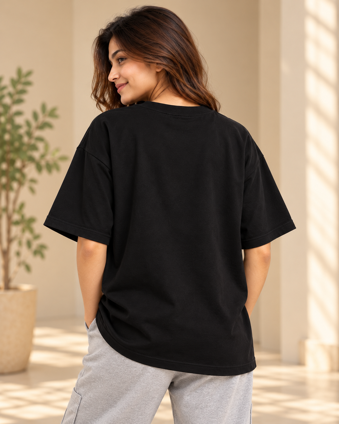 FUNTROOS Black Oversized T-Shirt | 240 GSM Cotton
