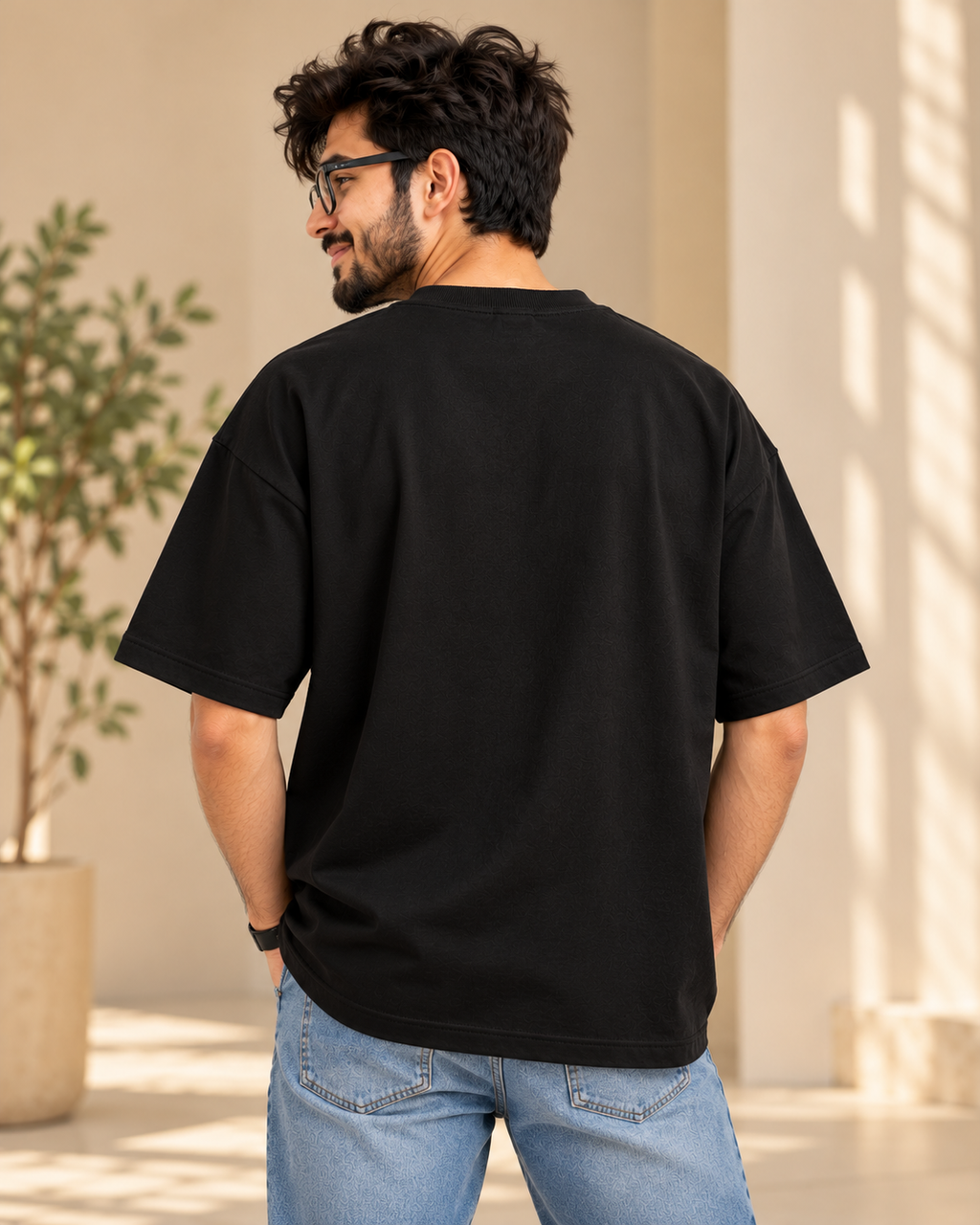 FUNTROOS Black Oversized T-Shirt | 240 GSM Cotton