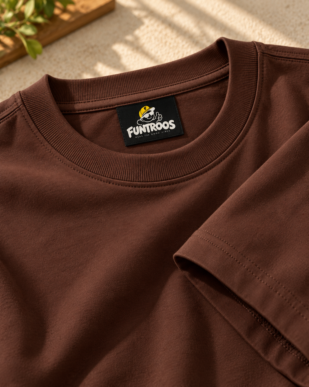 FUNTROOS Brown Oversized T-Shirt | 220 GSM Cotton