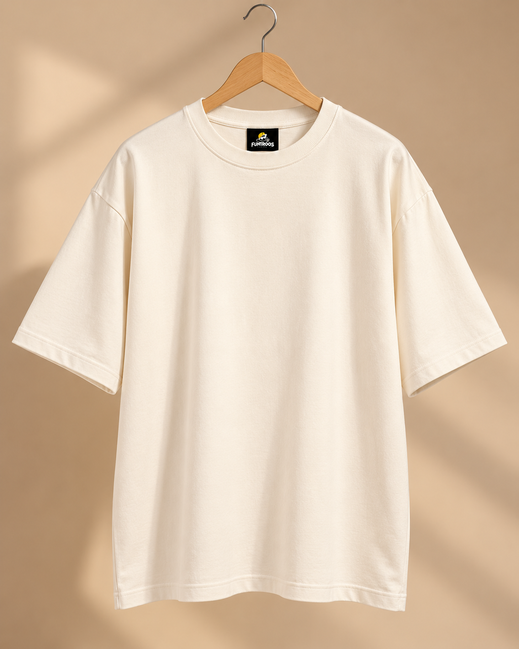 FUNTROOS Off White Oversized T-Shirt | 220 GSM Cotton
