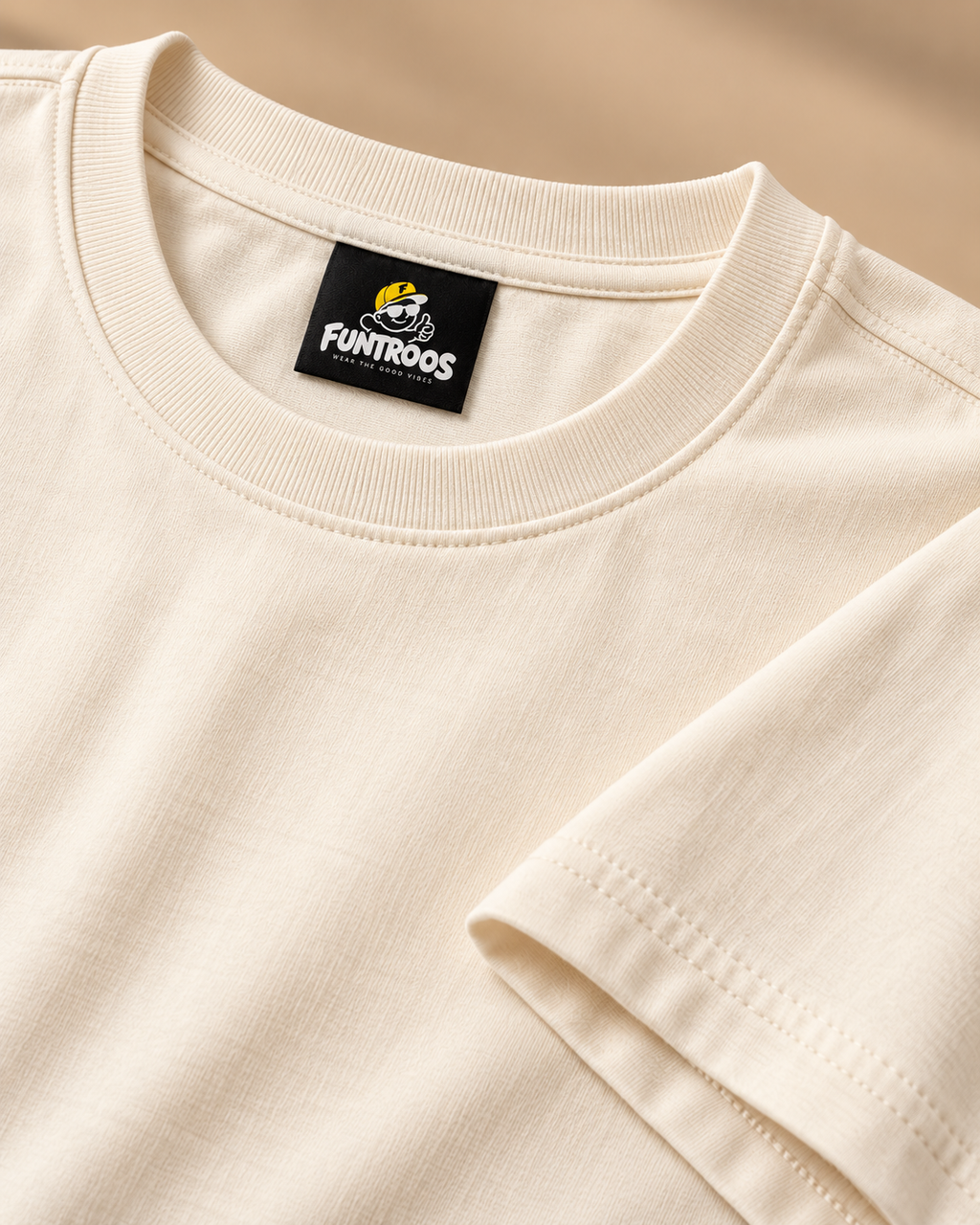 FUNTROOS Off White Oversized T-Shirt | 220 GSM Cotton