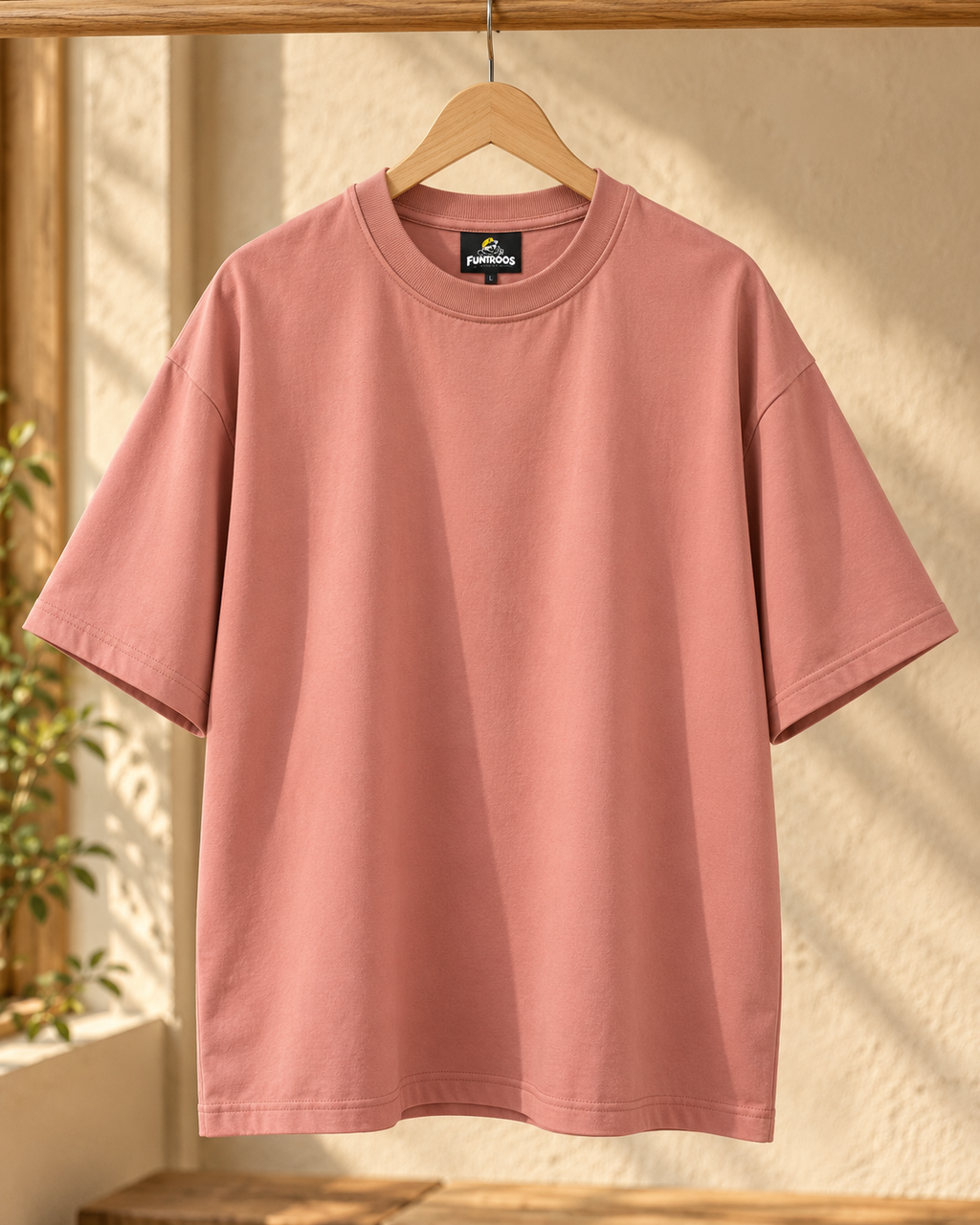 FUNTROOS Pink Oversized T-Shirt | 240 GSM Cotton