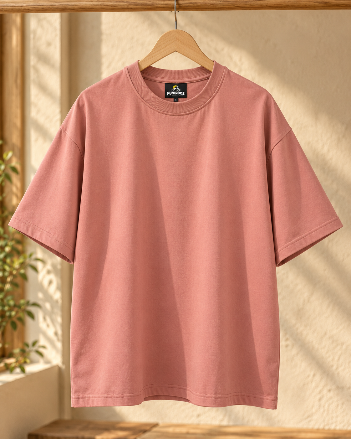 FUNTROOS Pink Oversized T-Shirt | 240 GSM Cotton