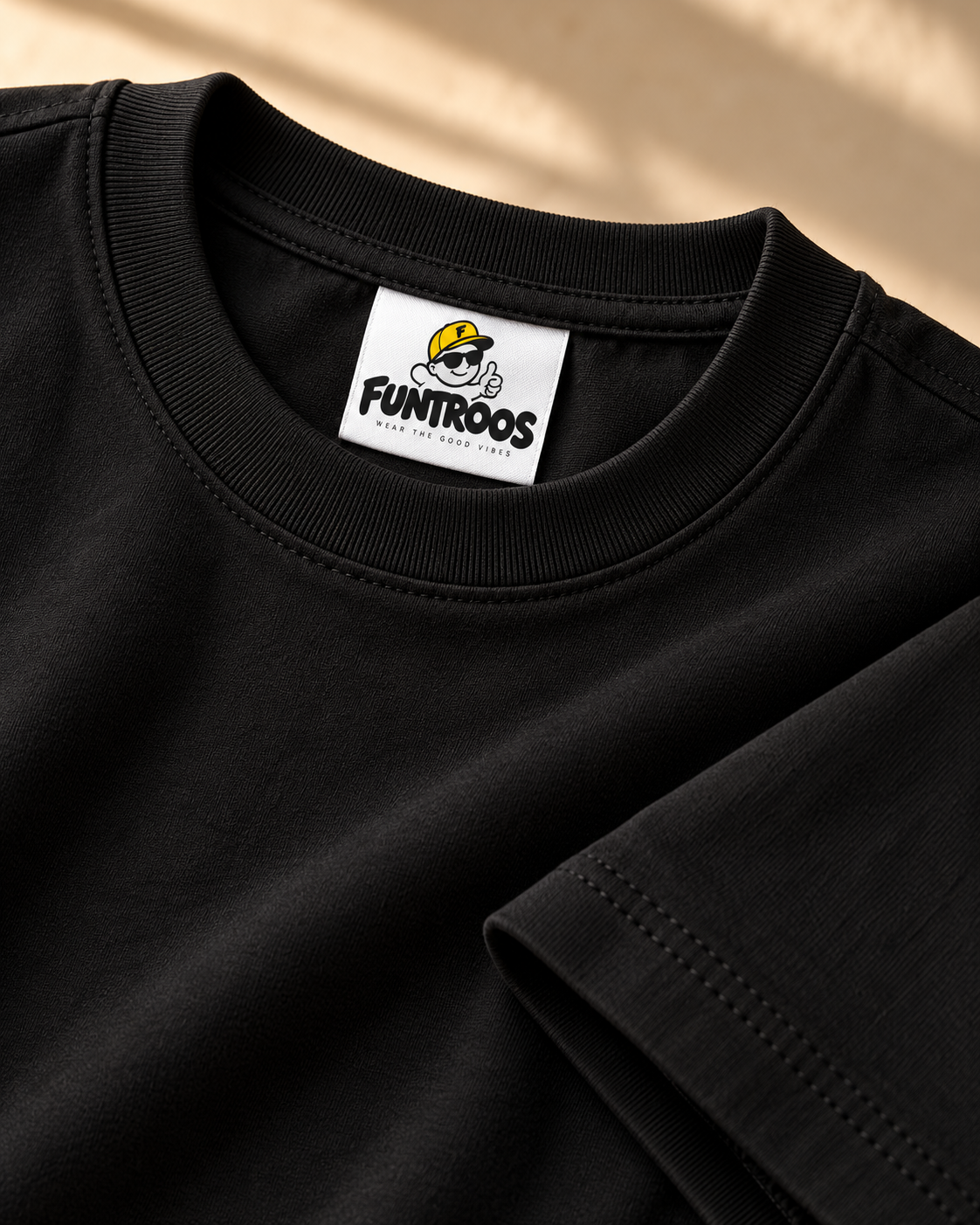 FUNTROOS Black Oversized T-Shirt | 240 GSM Cotton