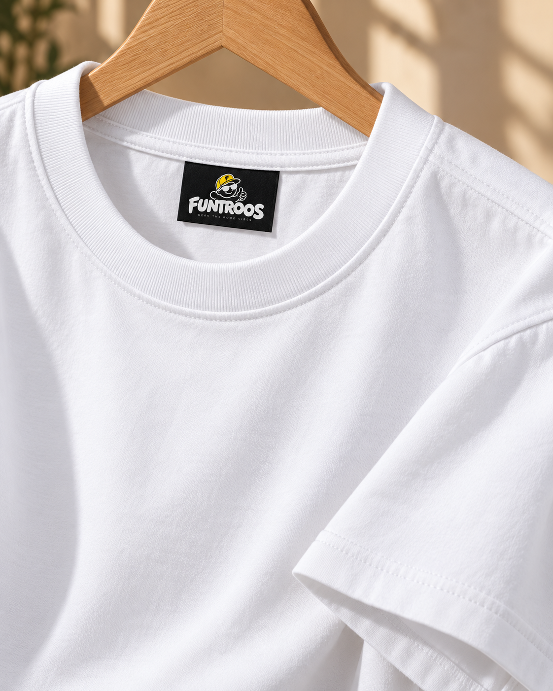 FUNTROOS White Oversized T-Shirt | 240 GSM Cotton