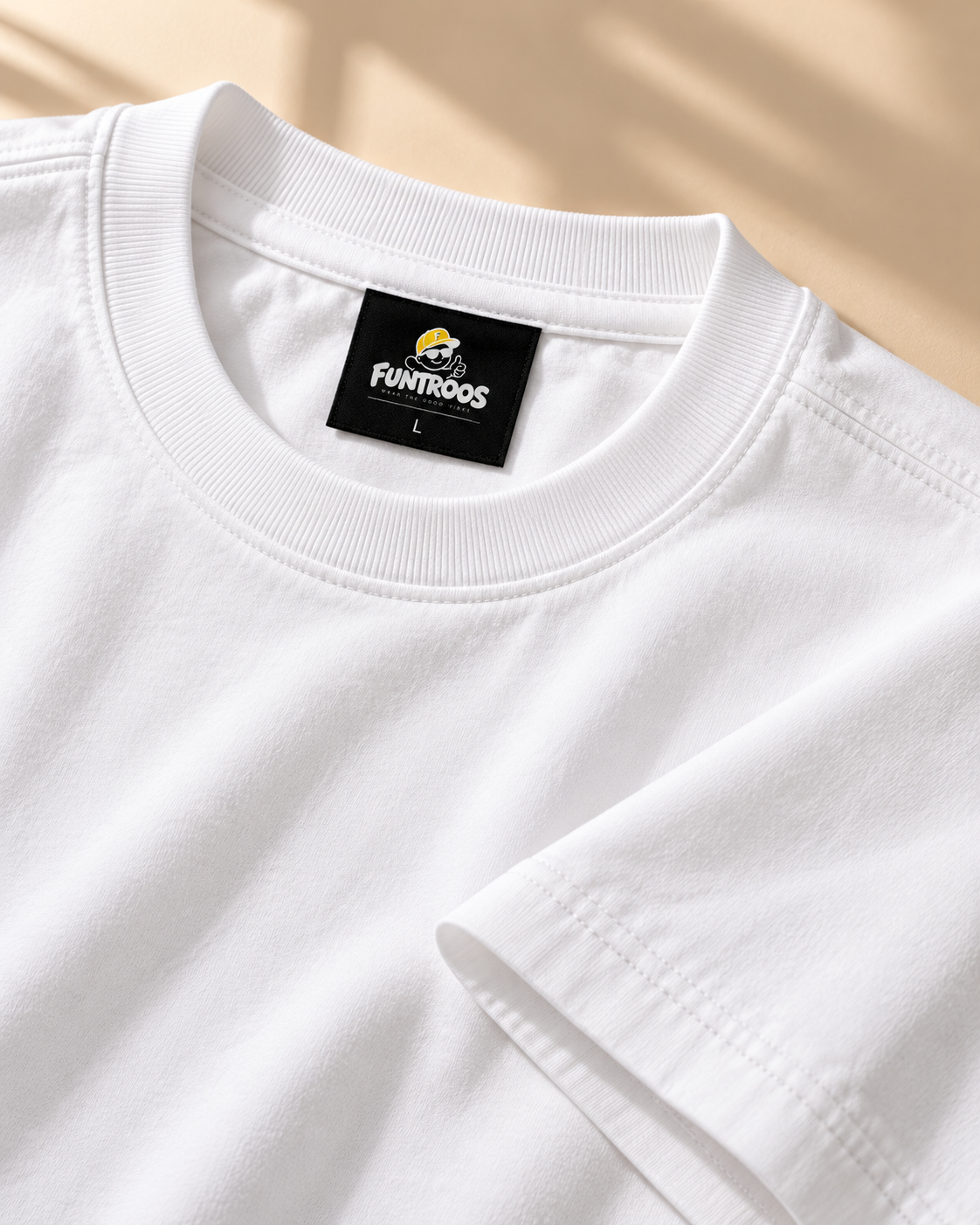 FUNTROOS White Oversized T-Shirt | 220 GSM Cotton