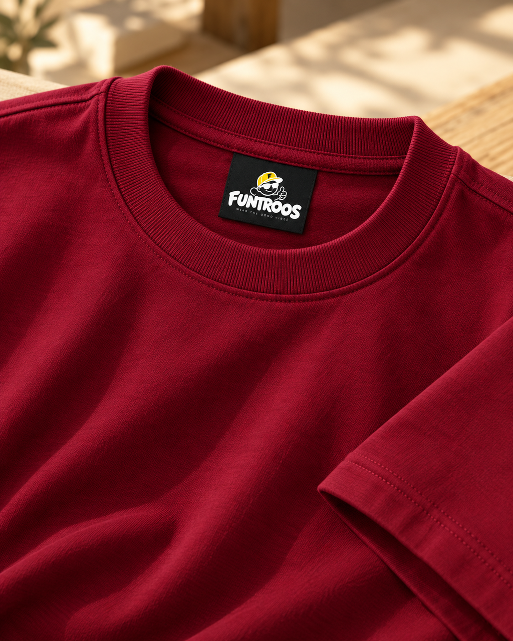 FUNTROOS Maroon Oversized T-Shirt | 240 GSM Cotton