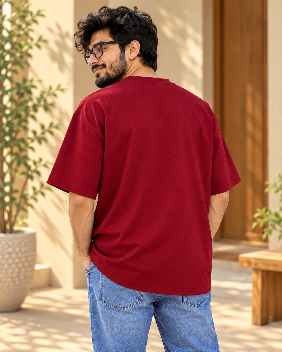 FUNTROOS Maroon Oversized T-Shirt | 240 GSM Cotton