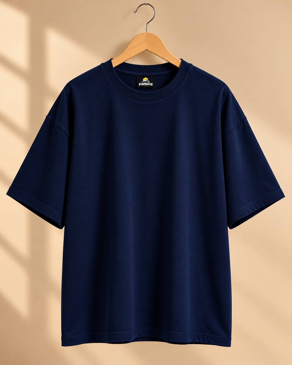 FUNTROOS Navy Blue Oversized T-Shirt | 220 GSM Cotton
