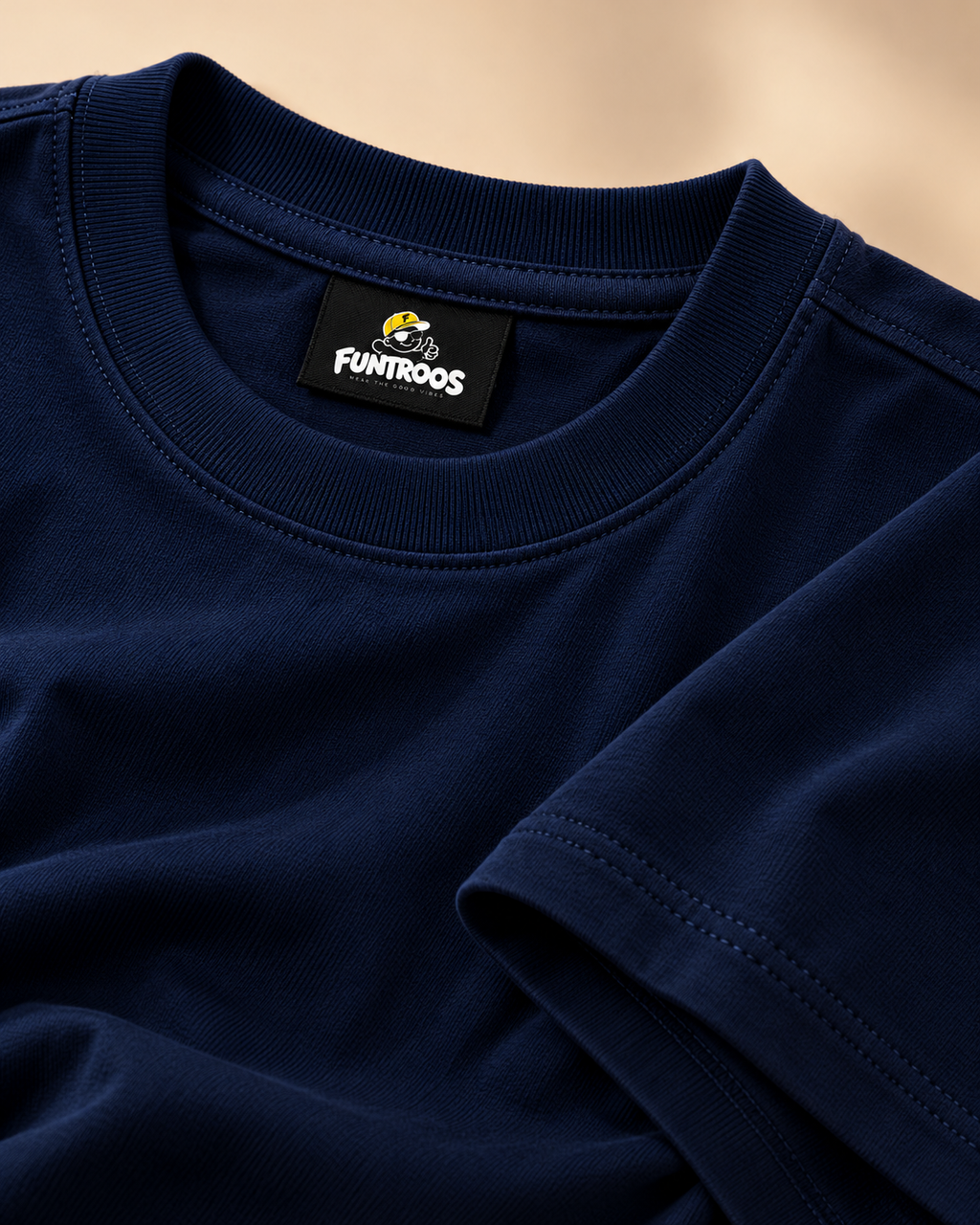 FUNTROOS Navy Blue Oversized T-Shirt | 220 GSM Cotton