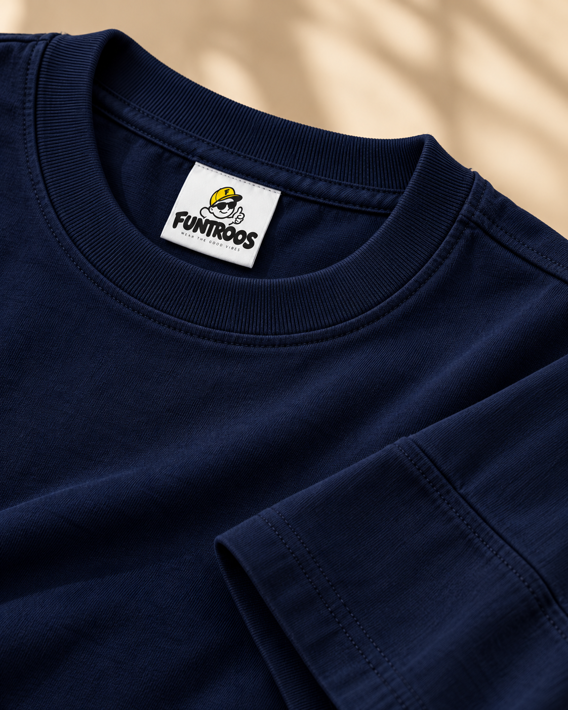 FUNTROOS Navy Blue Oversized T-Shirt | 240 GSM Cotton