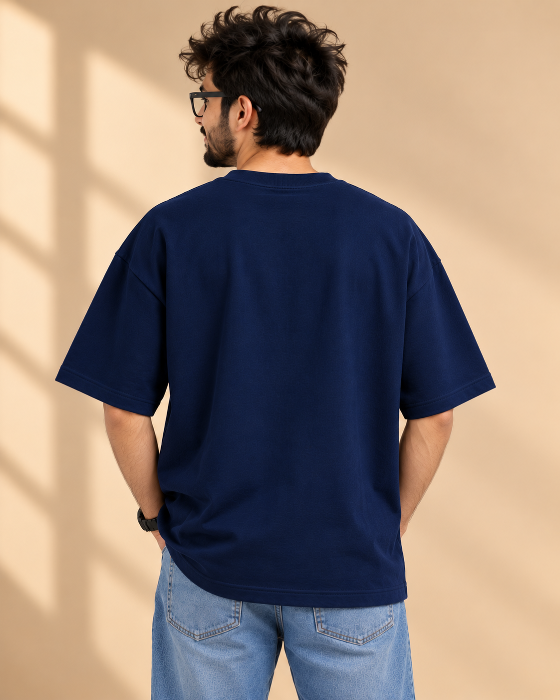 FUNTROOS Navy Blue Oversized T-Shirt | 220 GSM Cotton
