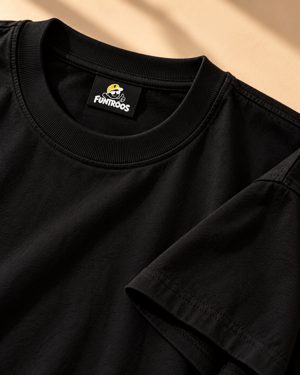 FUNTROOS Black Oversized T-Shirt | 220 GSM Cotton