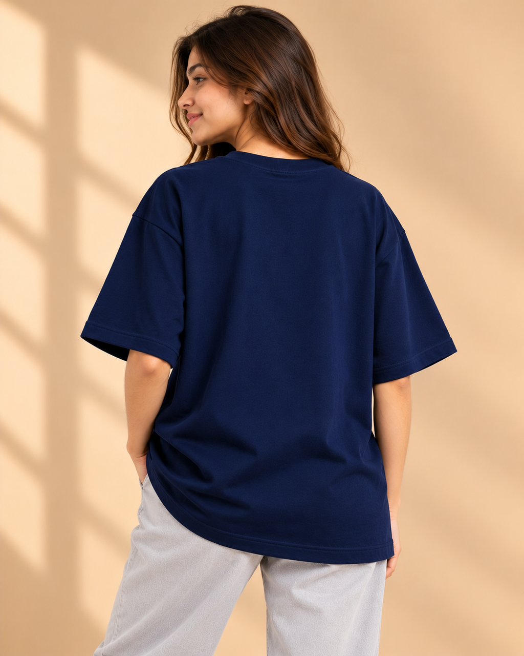 FUNTROOS Navy Blue Oversized T-Shirt | 220 GSM Cotton