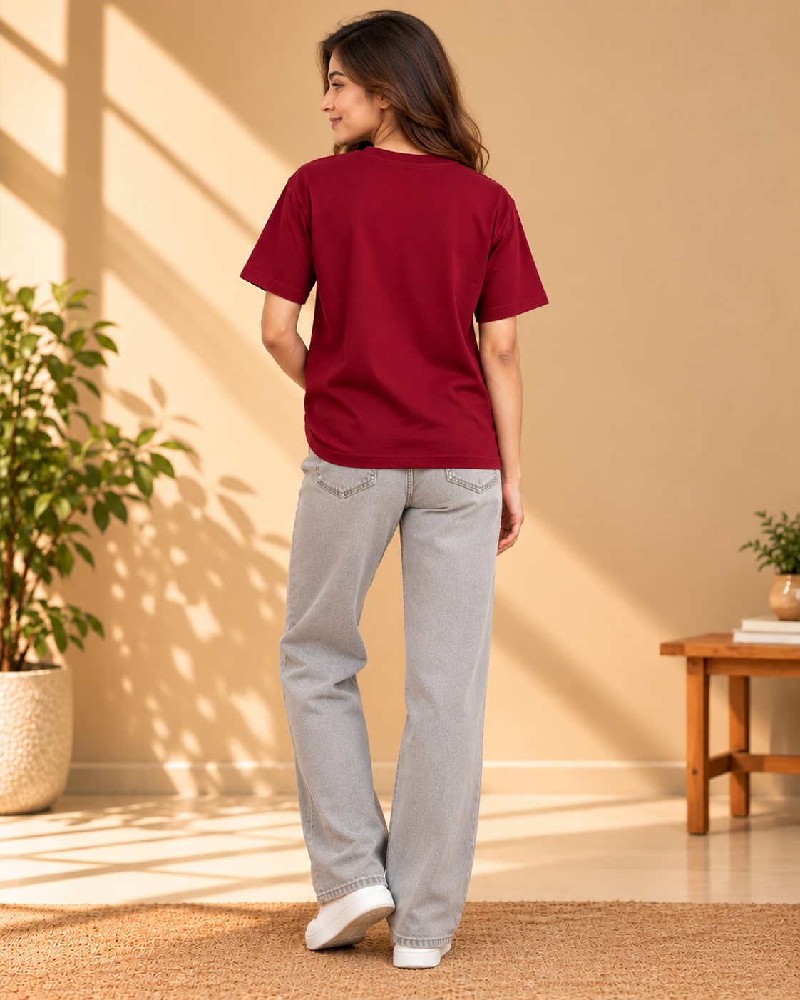 FUNTROOS Maroon Regular Fit T-Shirt | 200 GSM Cotton