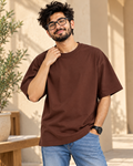 FUNTROOS Brown Oversized T-Shirt | 220 GSM Cotton