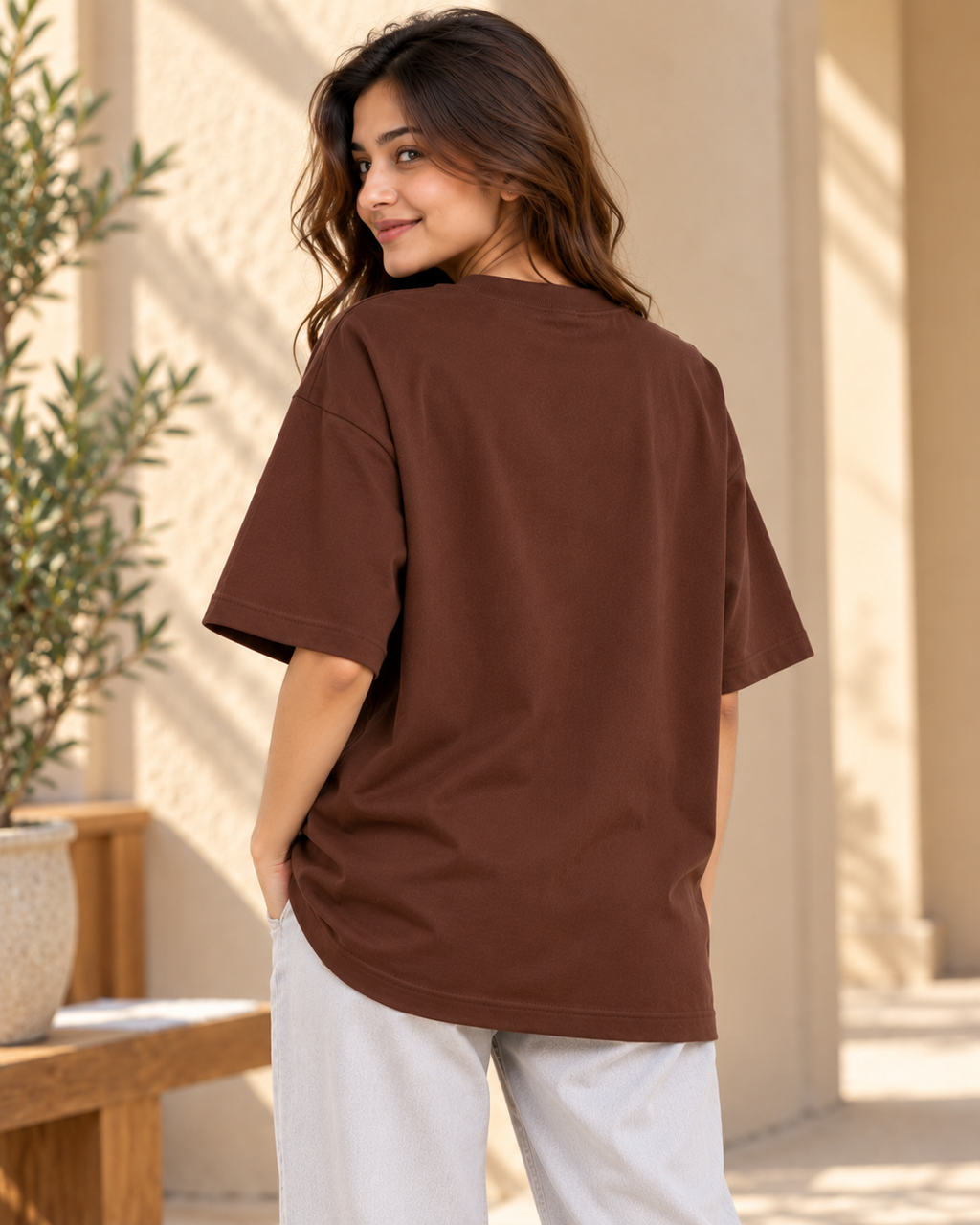 FUNTROOS Brown Oversized T-Shirt | 220 GSM Cotton