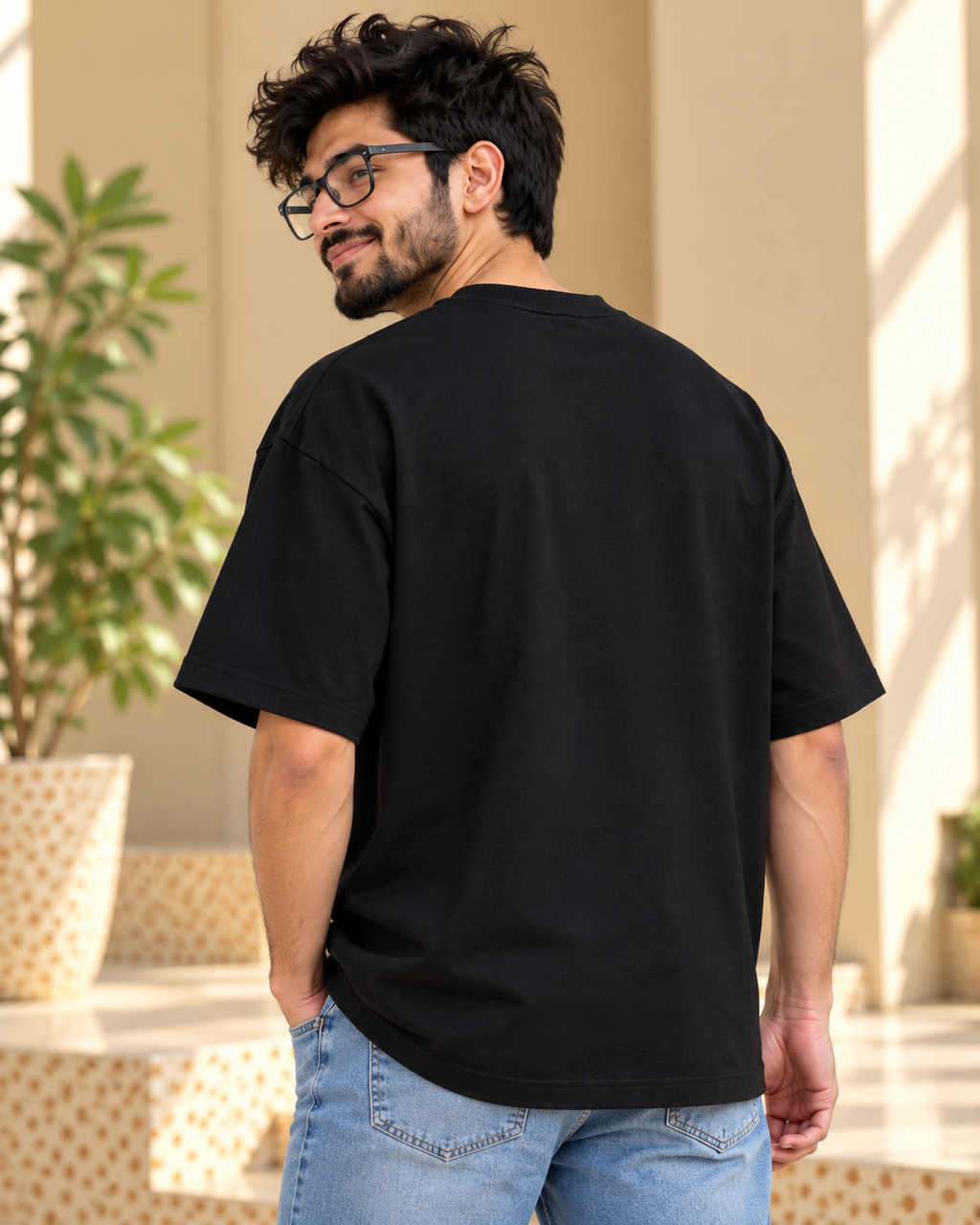 FUNTROOS C(LAUDE) LAG GAYE Black Oversized T-Shirt | 220 GSM - Men