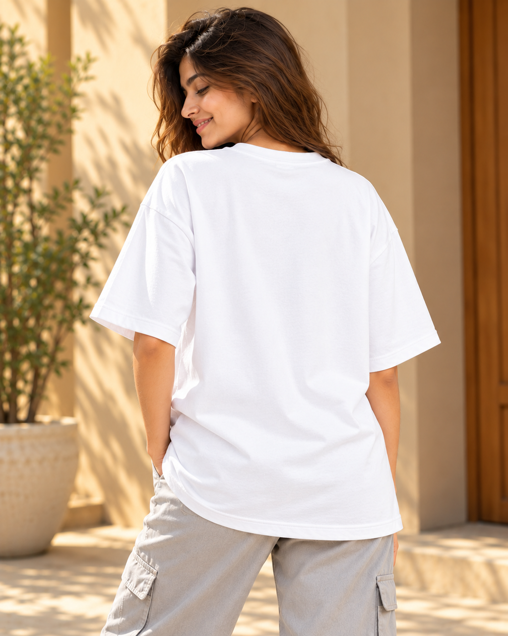 FUNTROOS White Oversized T-Shirt | 240 GSM Cotton