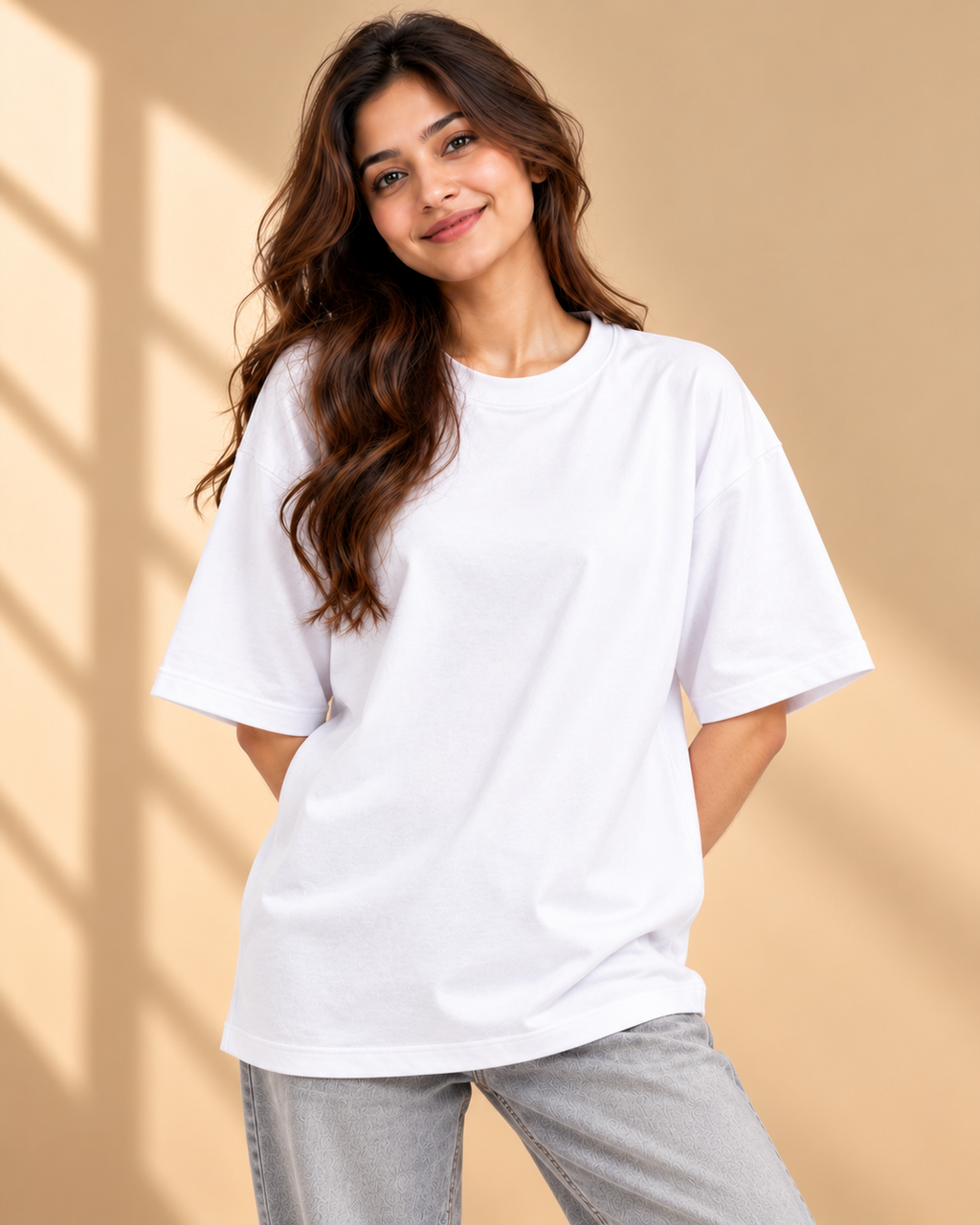 FUNTROOS White Oversized T-Shirt | 220 GSM Cotton