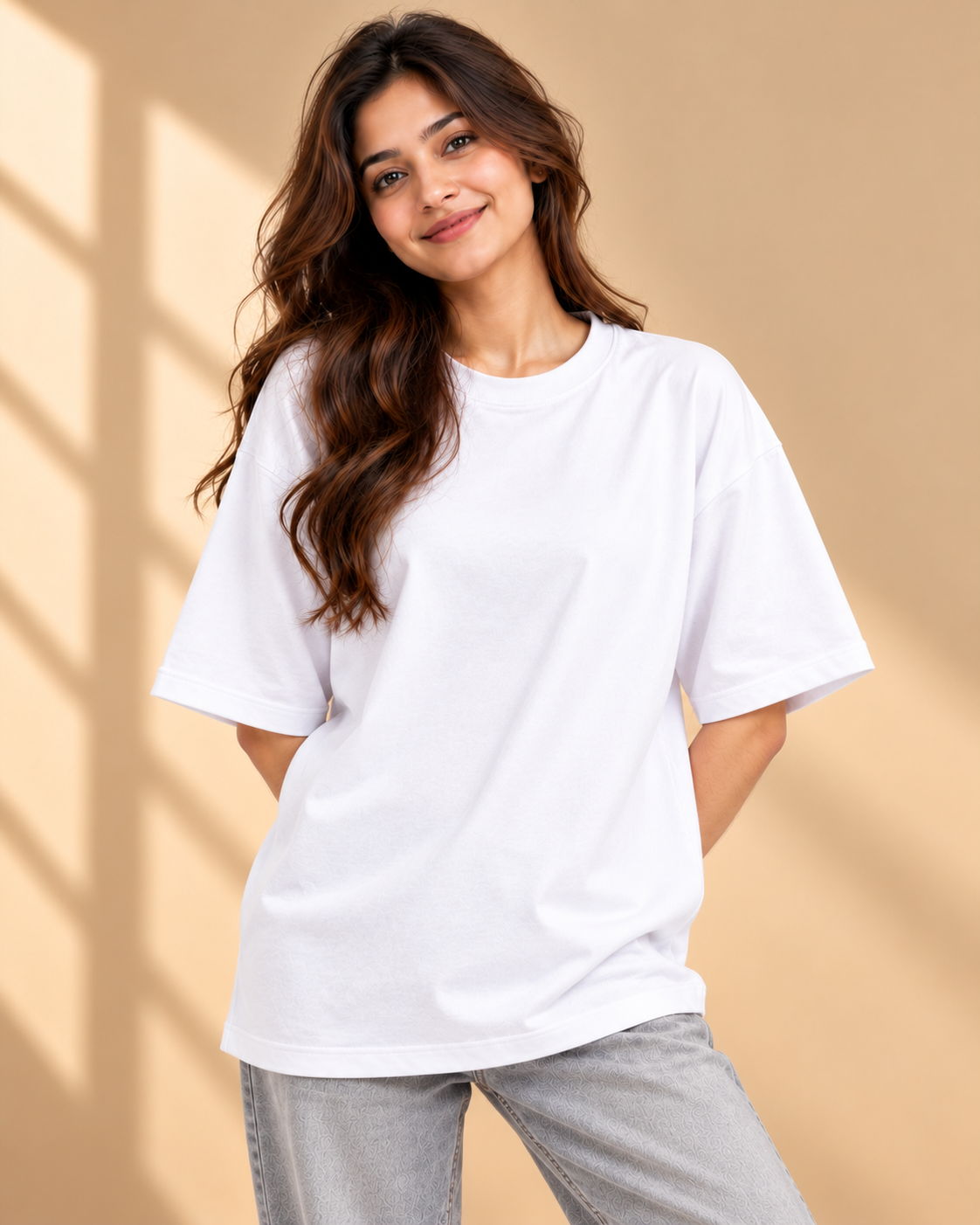 FUNTROOS White Oversized T-Shirt | 220 GSM Cotton