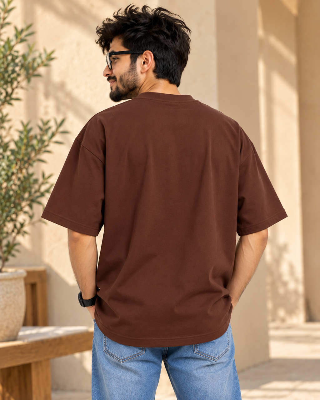 FUNTROOS Brown Oversized T-Shirt | 220 GSM Cotton