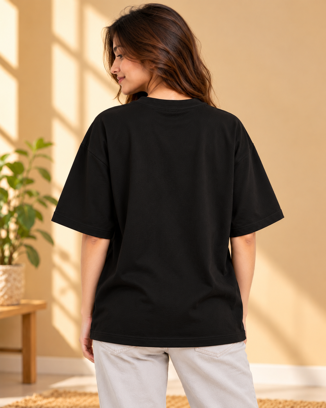 FUNTROOS Black Oversized T-Shirt | 220 GSM Cotton