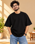 FUNTROOS Black Oversized T-Shirt | 220 GSM Cotton