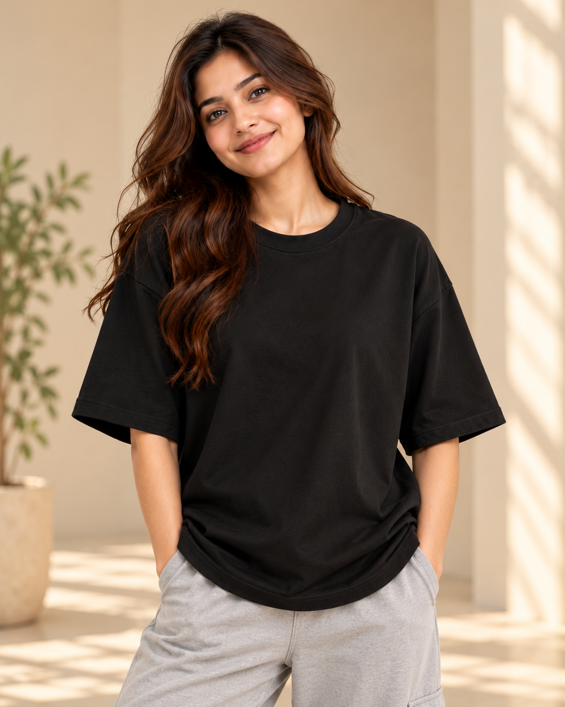 FUNTROOS Black Oversized T-Shirt | 240 GSM Cotton