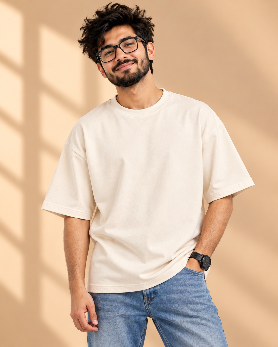FUNTROOS Off White Oversized T-Shirt | 220 GSM Cotton