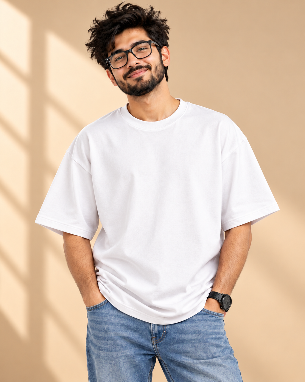 FUNTROOS White Oversized T-Shirt | 220 GSM Cotton