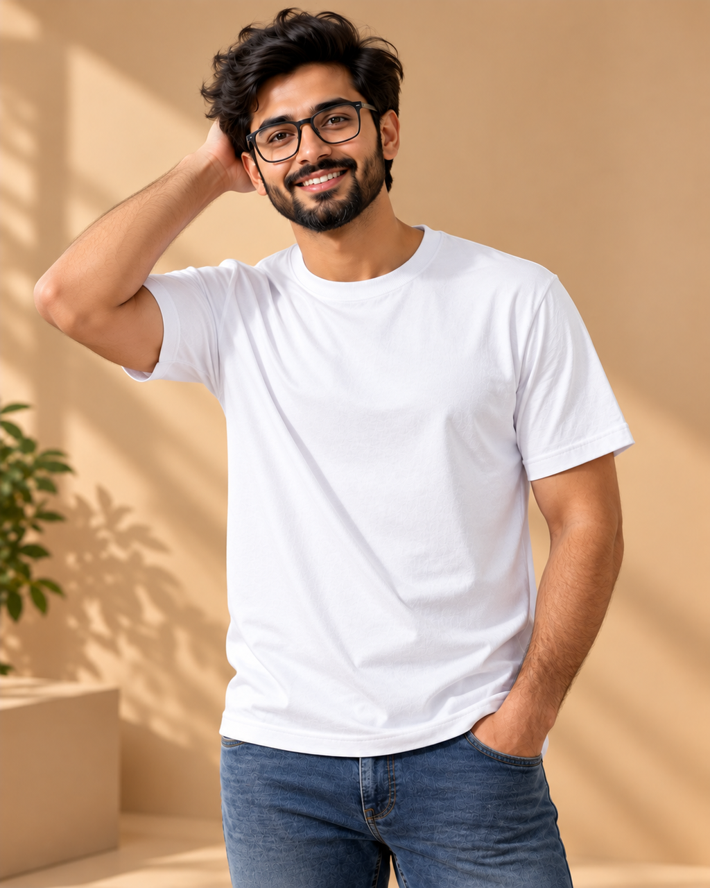 FUNTROOS White Regular Fit T-Shirt | 180 GSM Cotton