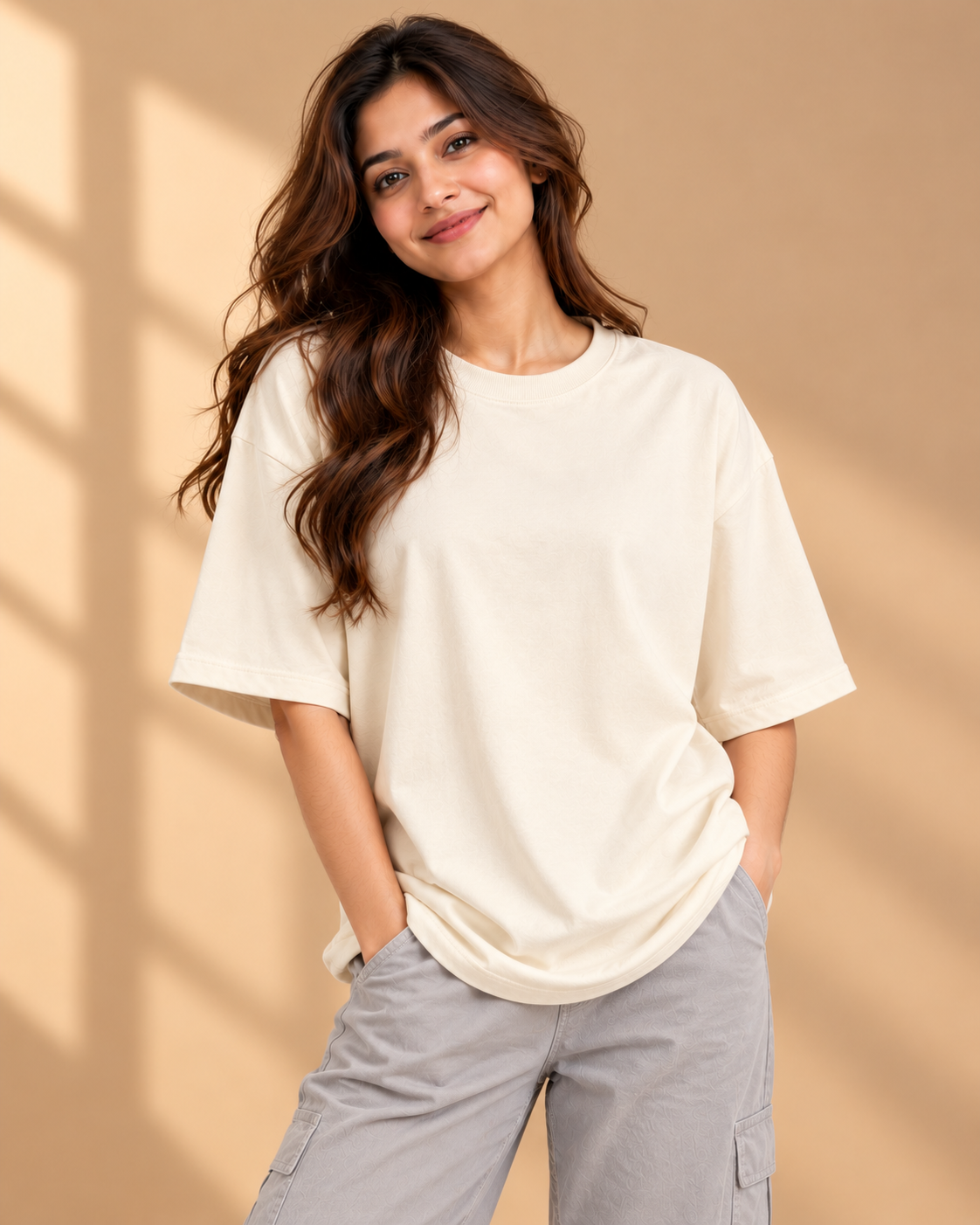 FUNTROOS Off White Oversized T-Shirt | 220 GSM Cotton